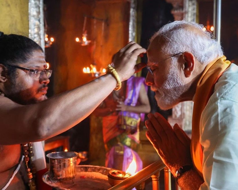 திருப்பரங்குன்றம் முருகன் கோயிலில் பிரதமர் மோடி சுவாமி தரிசனம்